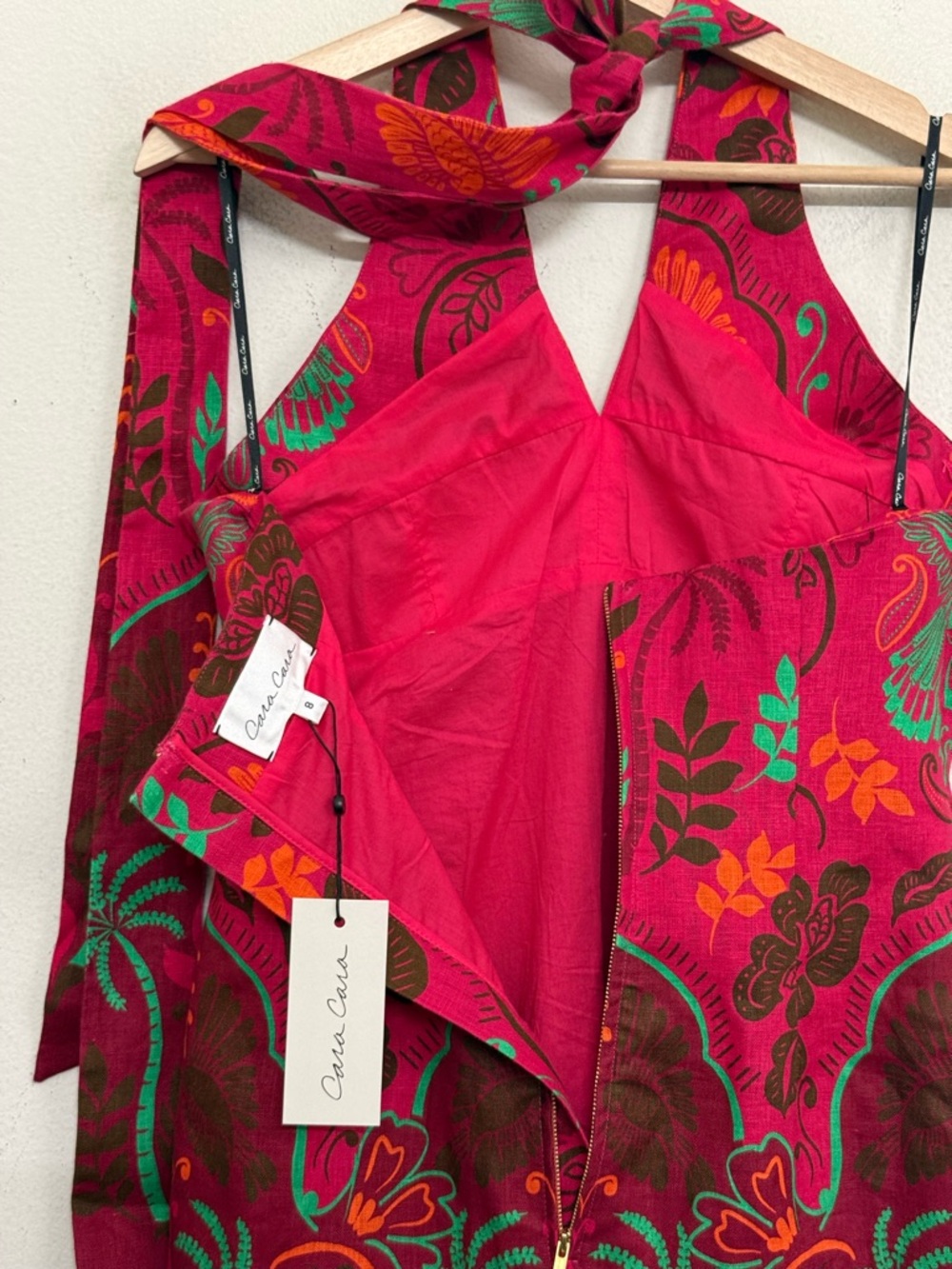 NWT Cara Cara Perla Halter Tropical Mini Dress Sanibel Island Pink Size 8 - Picture 13 of 16